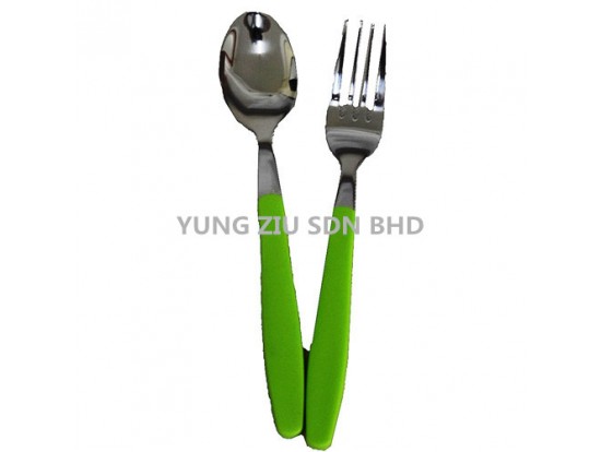 PLASTIC HANDLE SPOON FORK SET